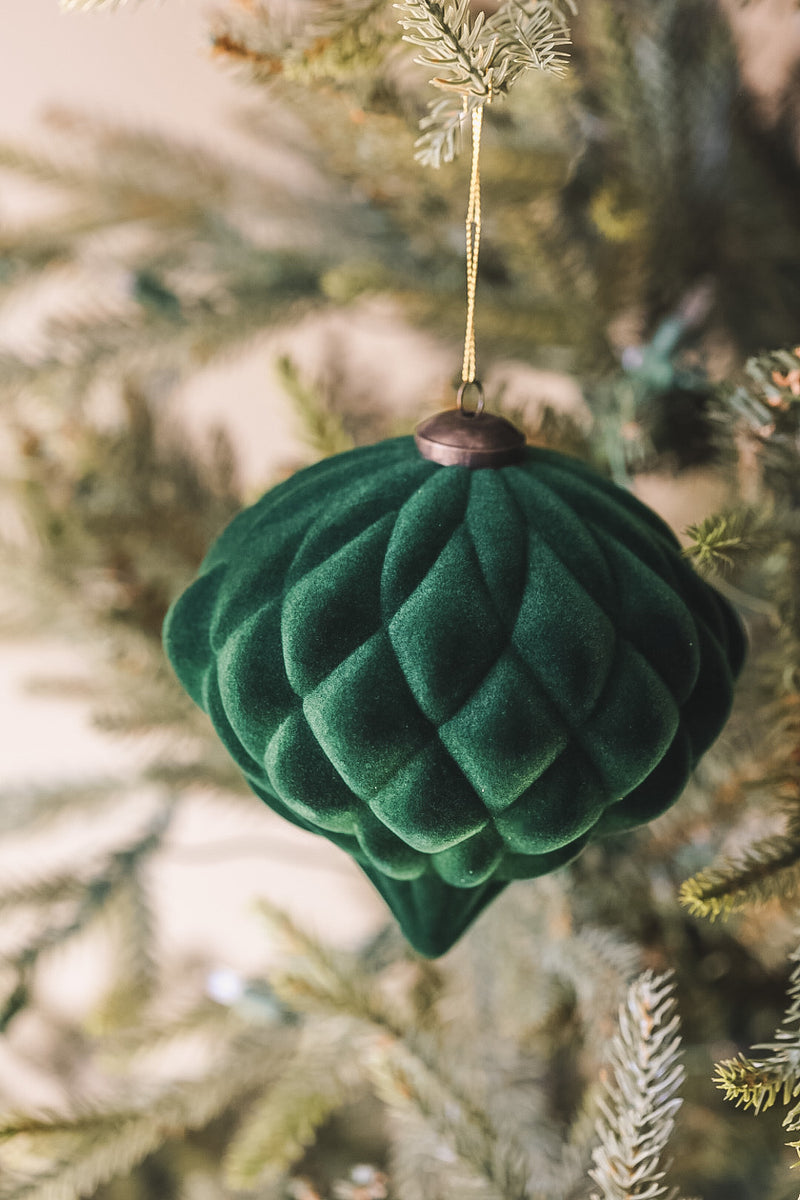 6” Green Velvet Onion Ornament