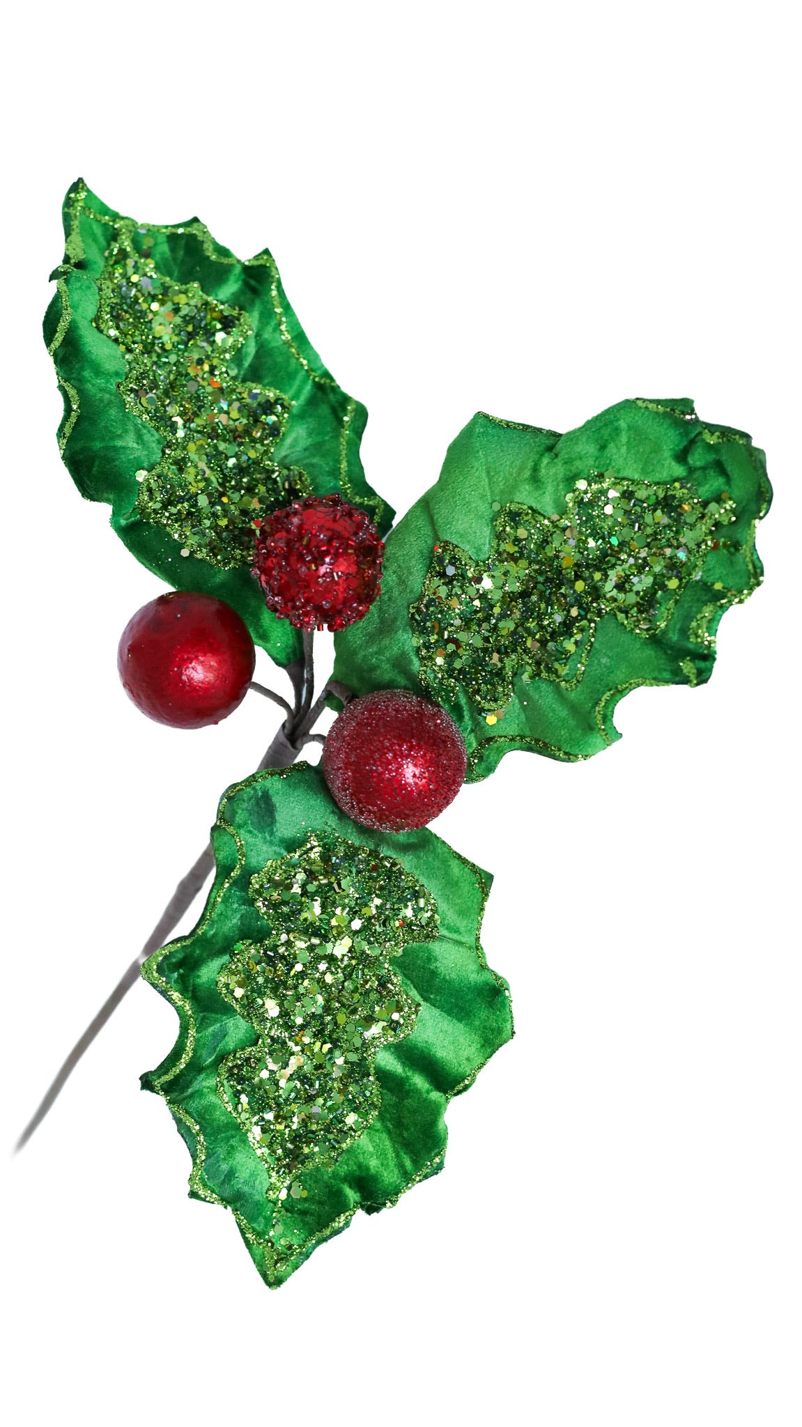 Glitter Holly Stem