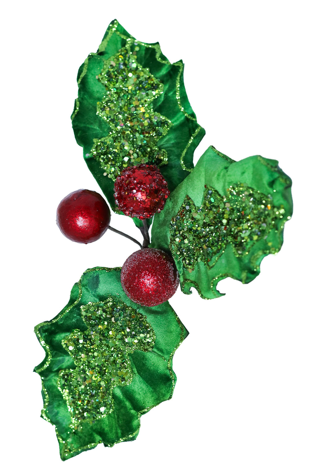 Glitter Holly Stem