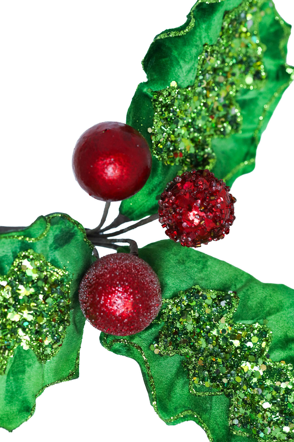 Glitter Holly Stem