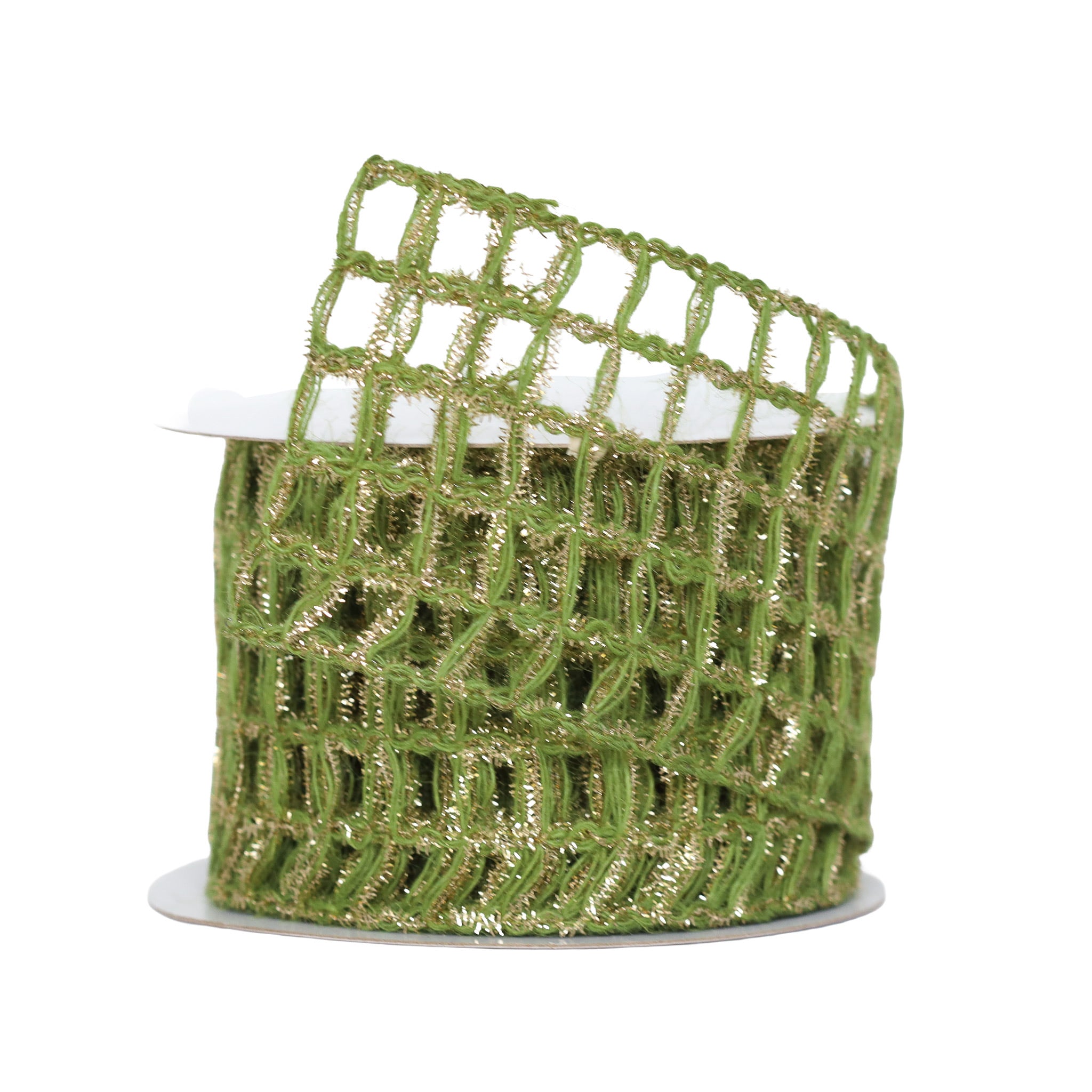 Natural Glitz Forest Green Ribbon