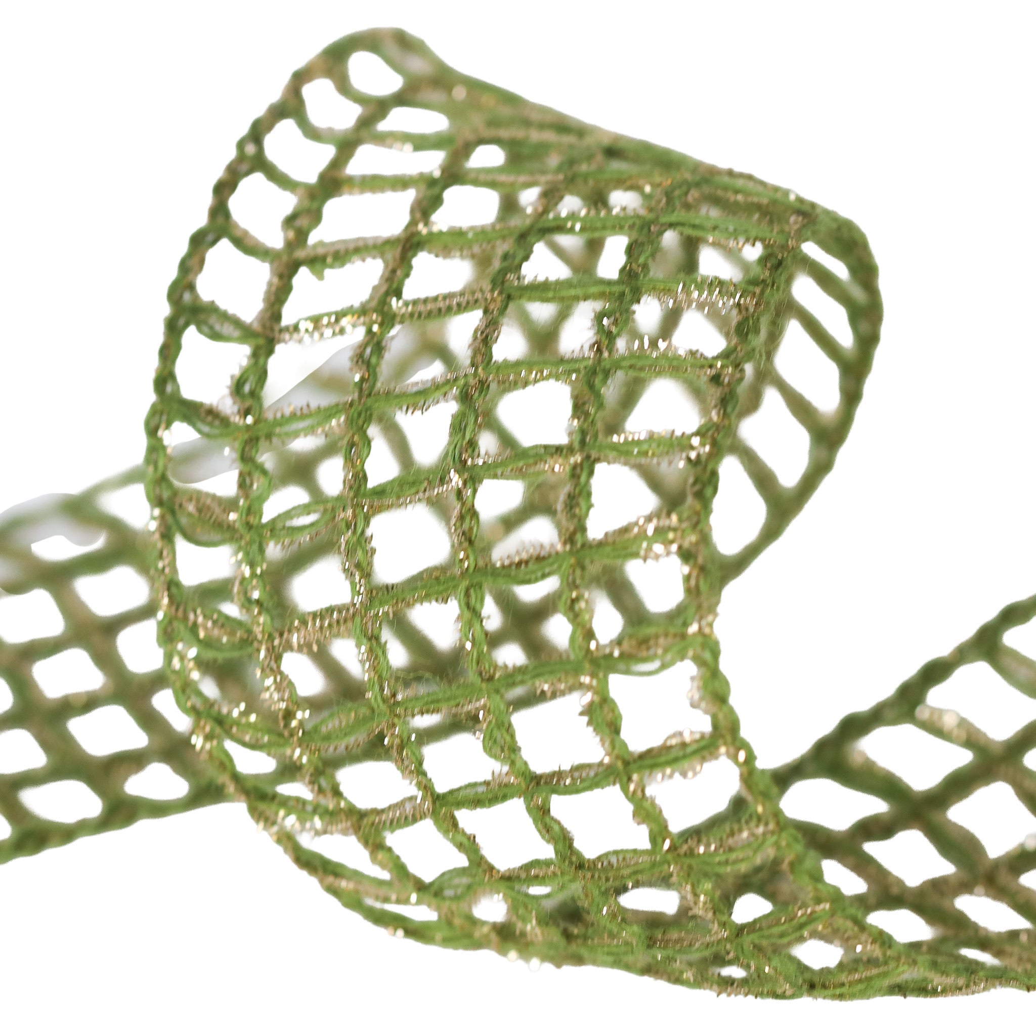 Natural Glitz Forest Green Ribbon
