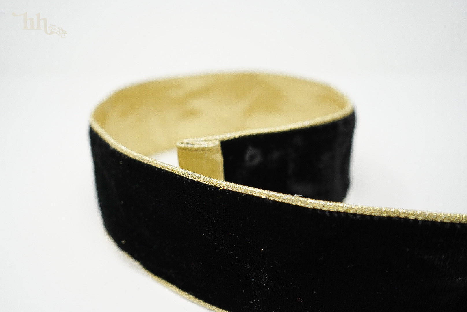 Black Velvet with Gold Trim and Gold Back - Available in Two Sizes