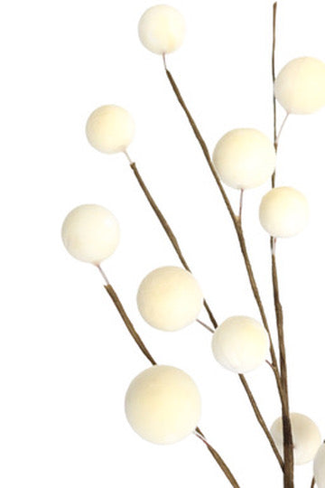 Cream Flocked Ball Stem
