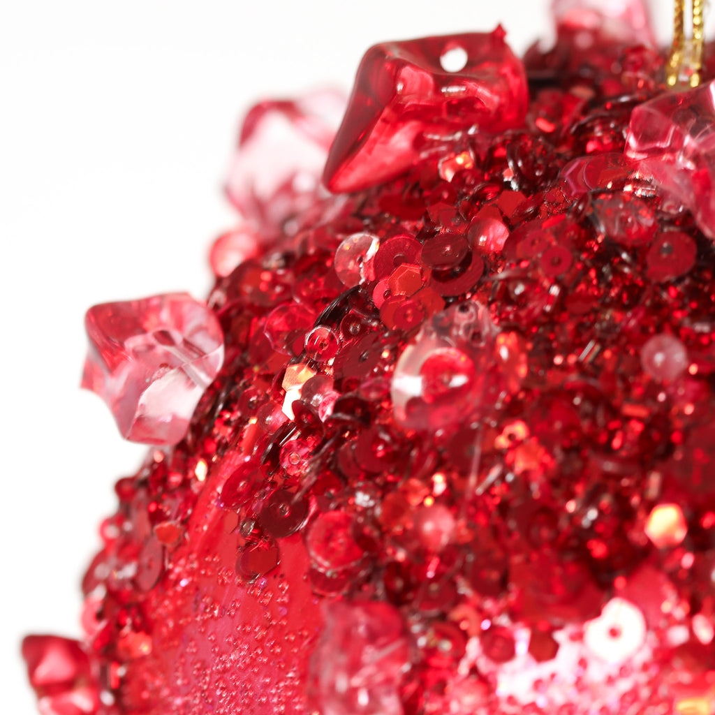 Hot Pink Sugar Crystal Ball Ornament