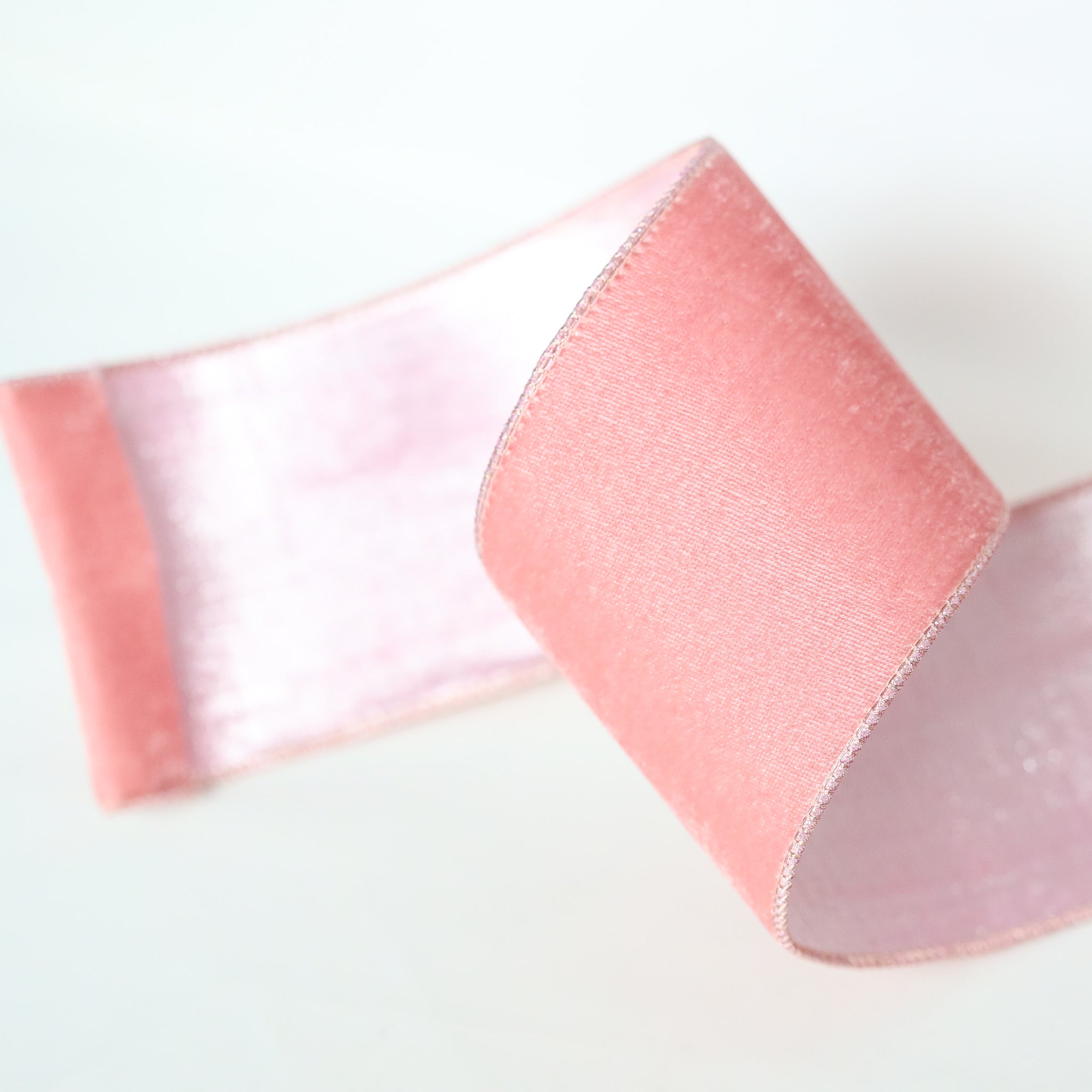 Pink Velvet with Pink Satin Back Ribbon