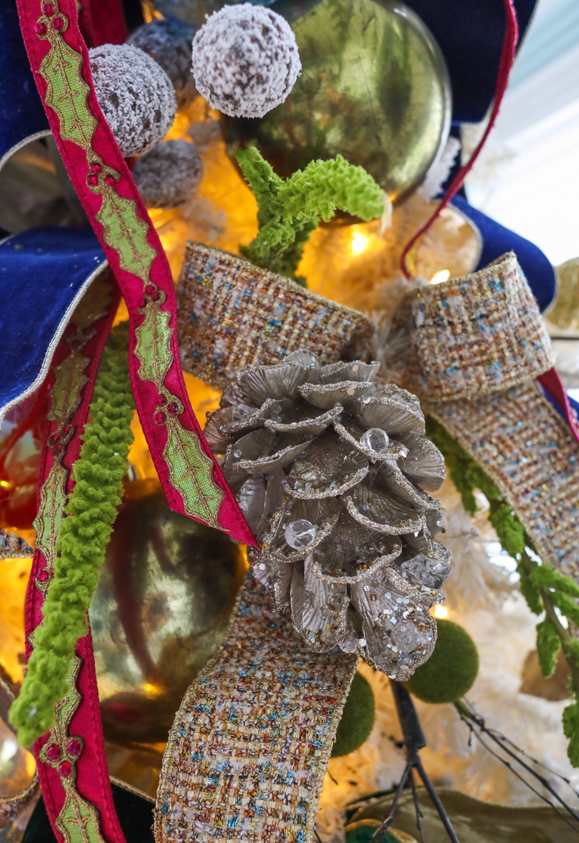 Ice Encrusted Pinecone Ornament