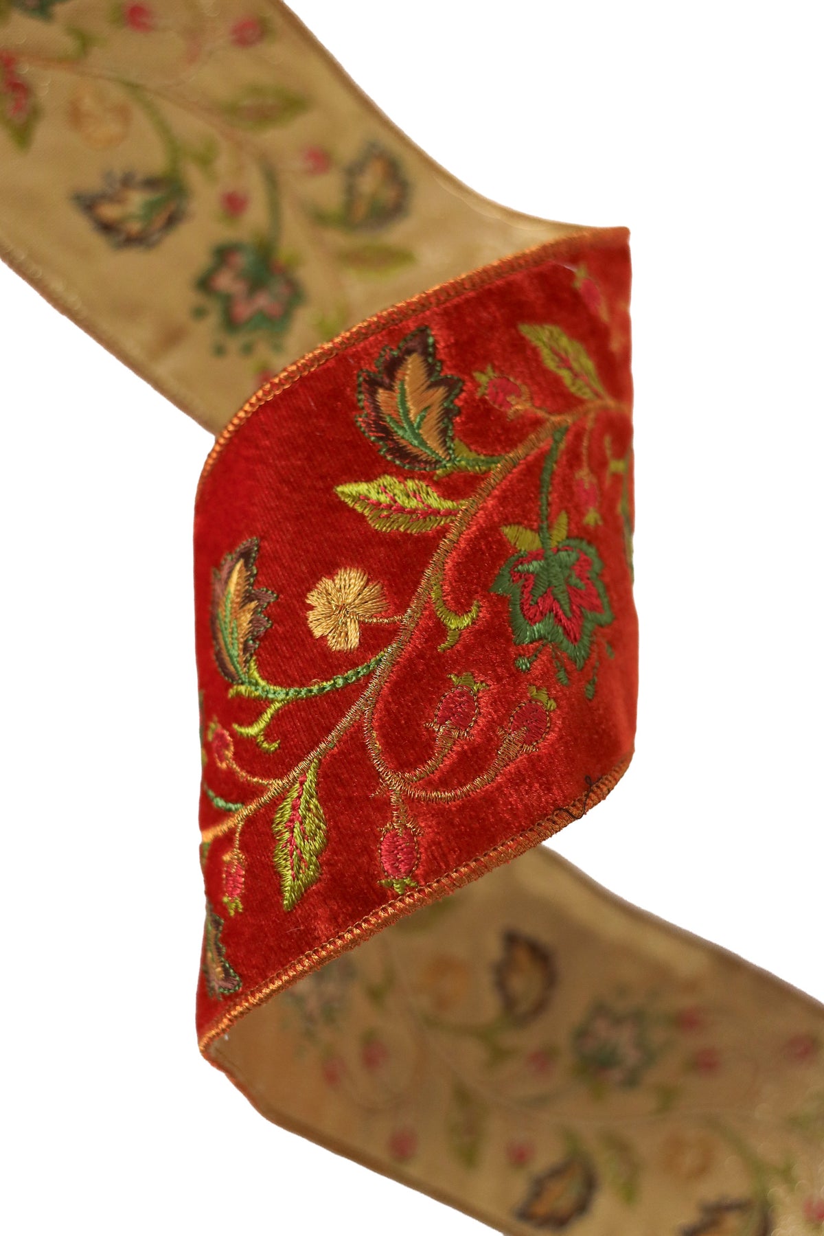 Fall Floral Embroidered RIbbon