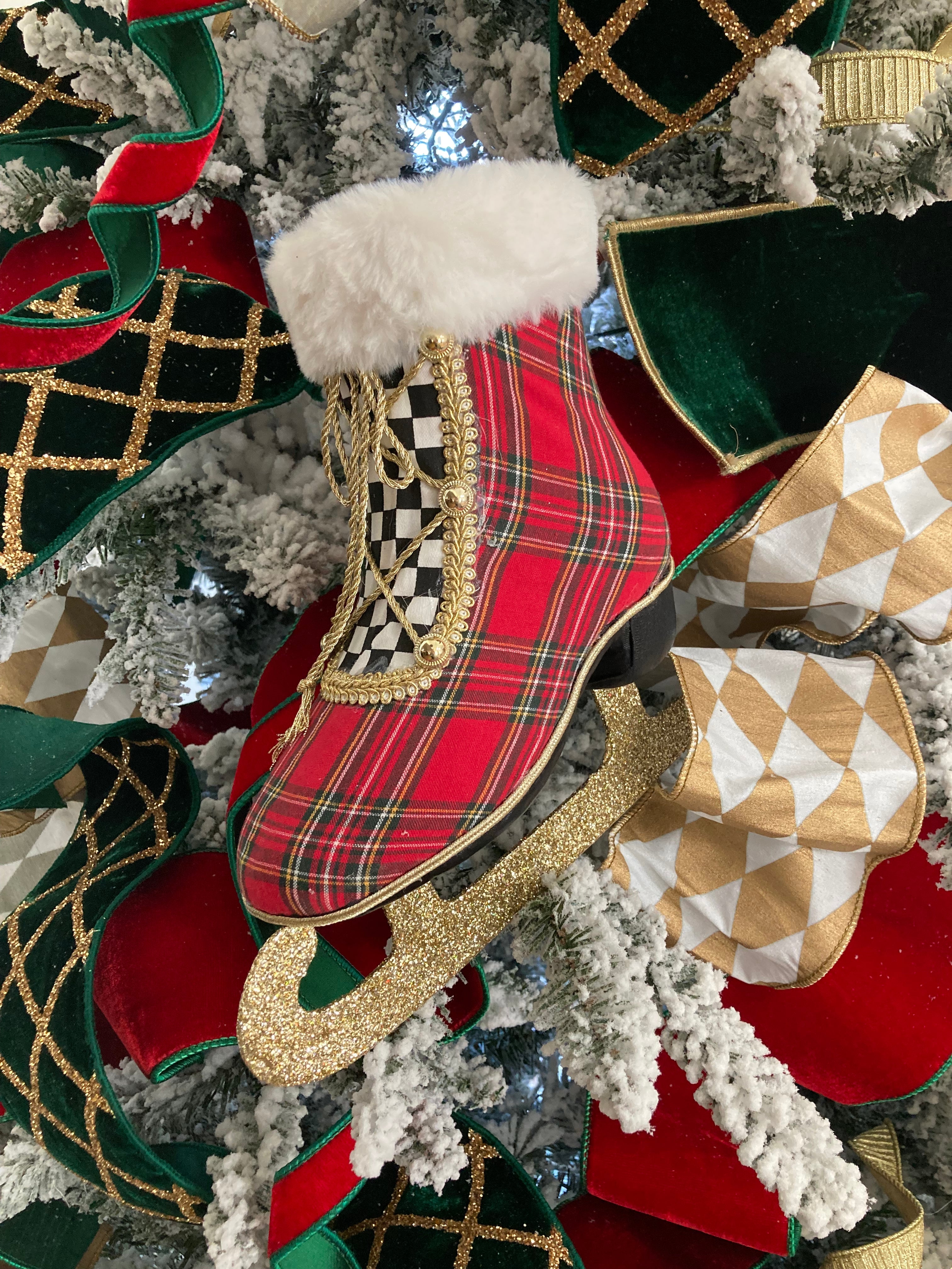 Plaid Ice Skate Ornament - LIMITED STOCK