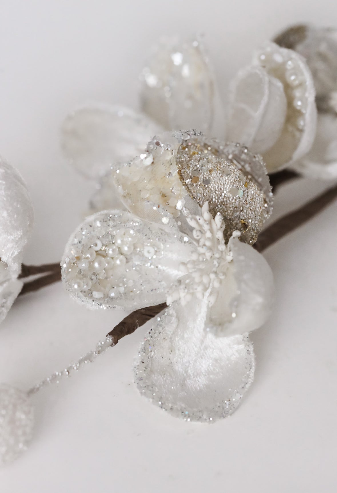 Crystal Encrusted Magnolia Stem