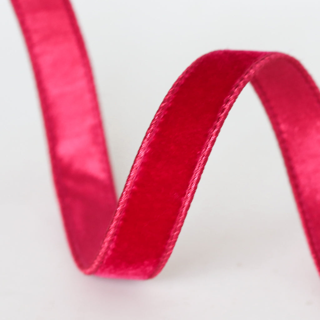 Hot Pink Velvet Luster Ribbon