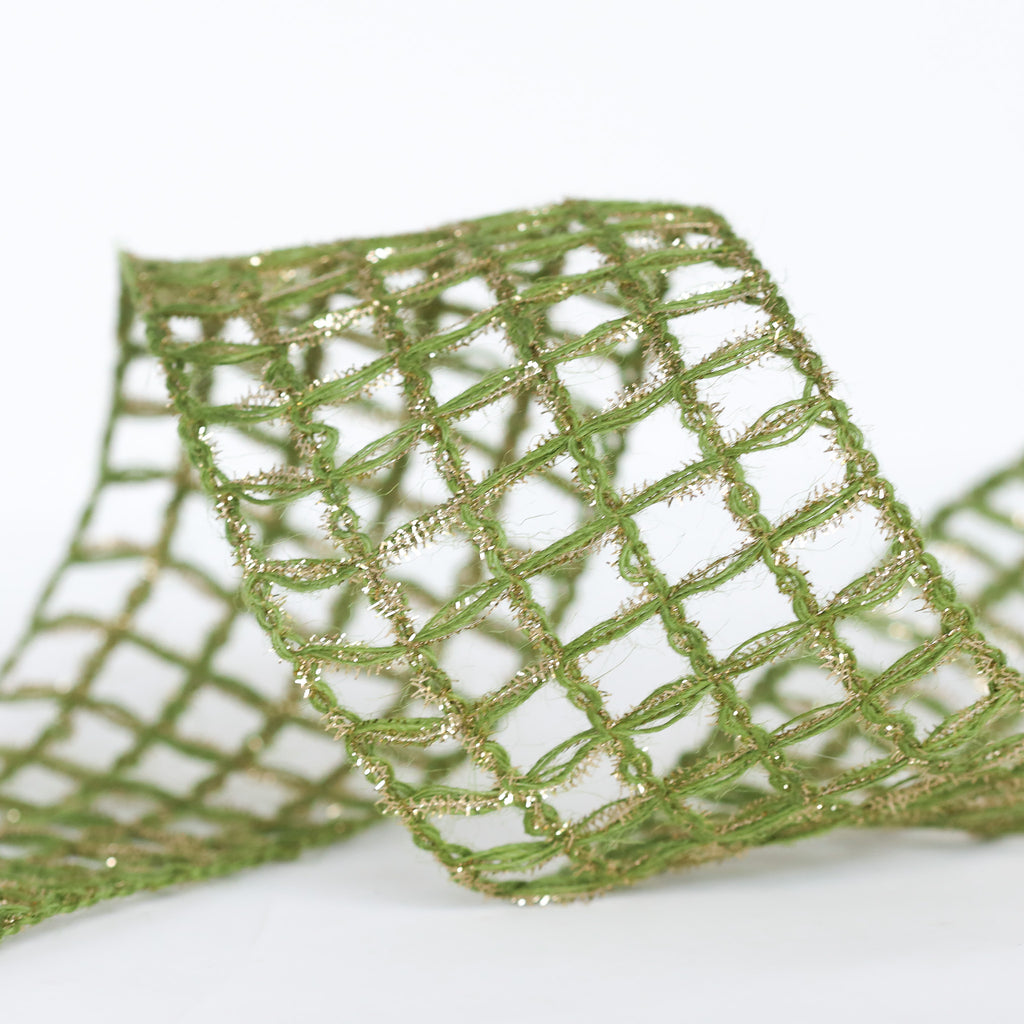 Natural Glitz Forest Green Ribbon