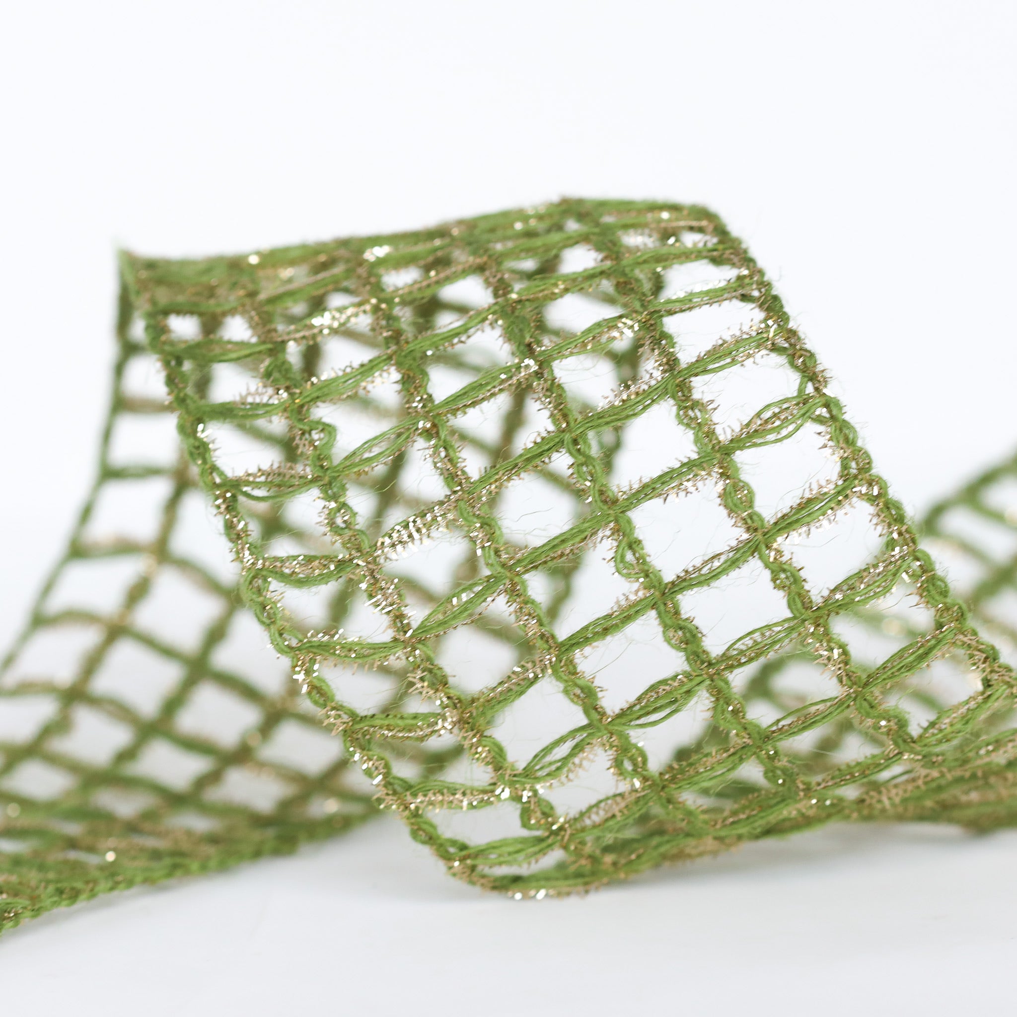Natural Glitz Forest Green Ribbon