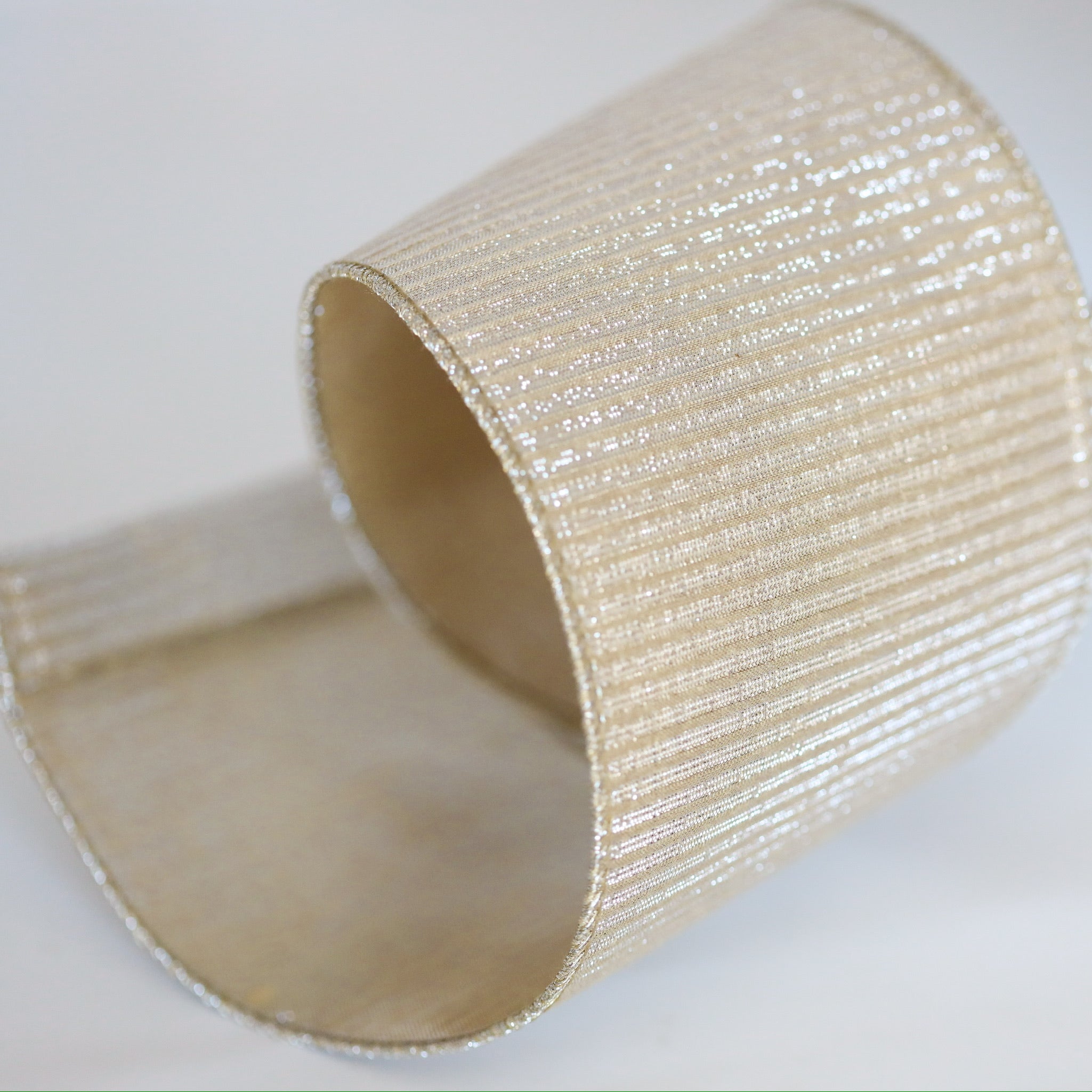 Platinum Pleated Lame Ribbon