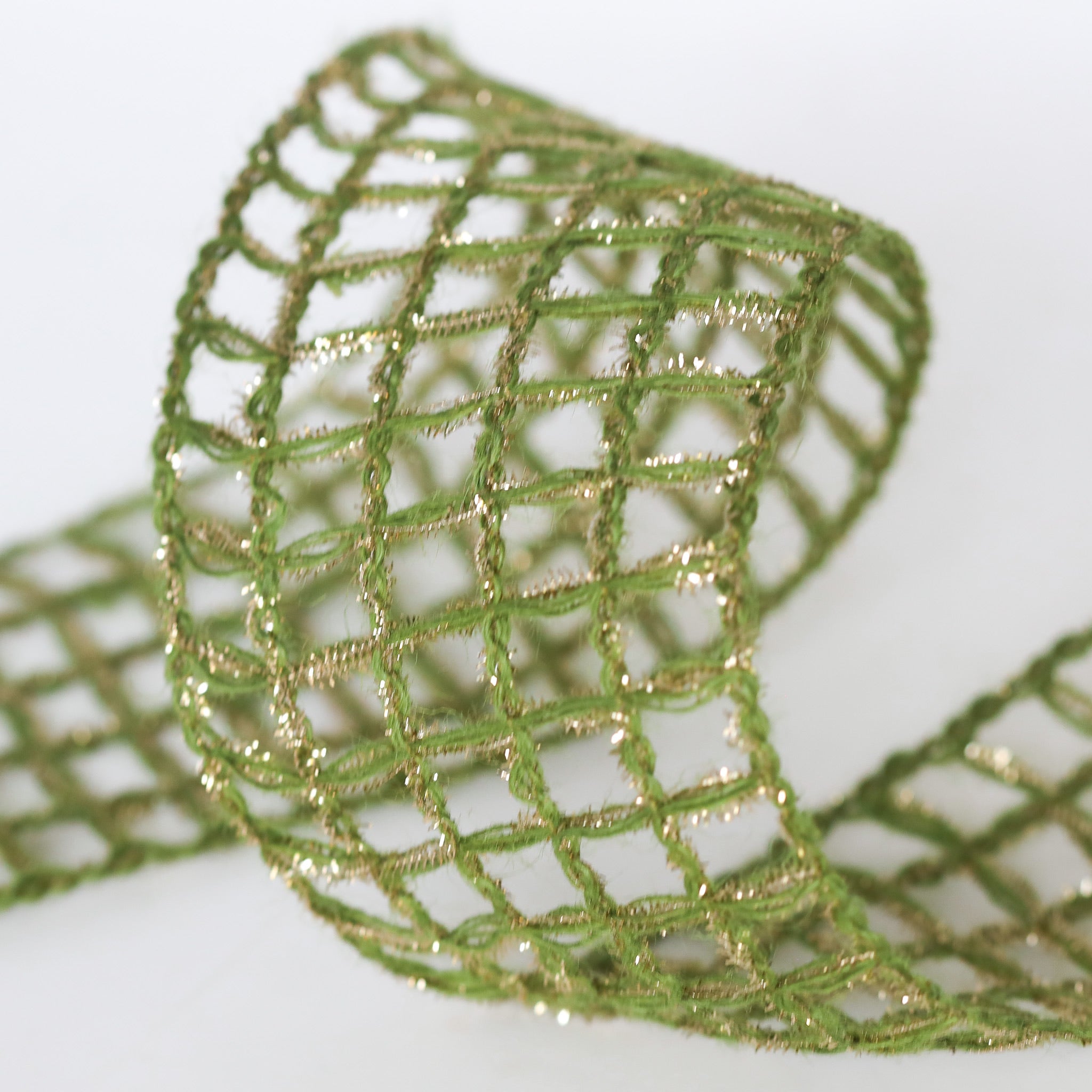 Natural Glitz Forest Green Ribbon