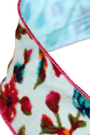 Blue Floral Explosion Ribbon