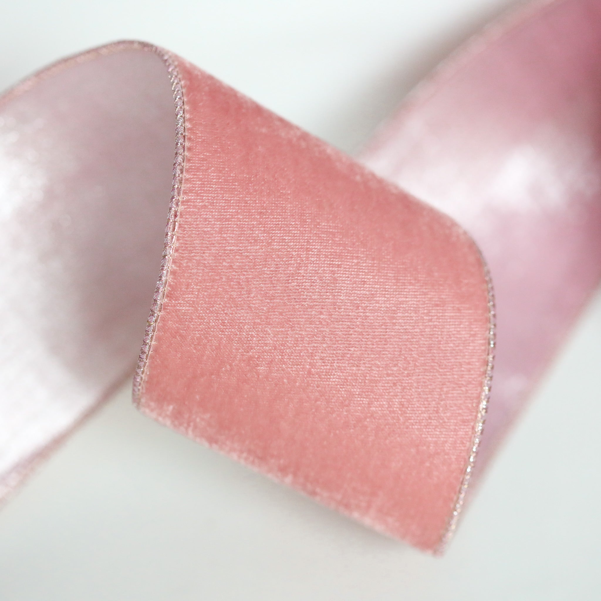 Pink Velvet with Pink Satin Back Ribbon