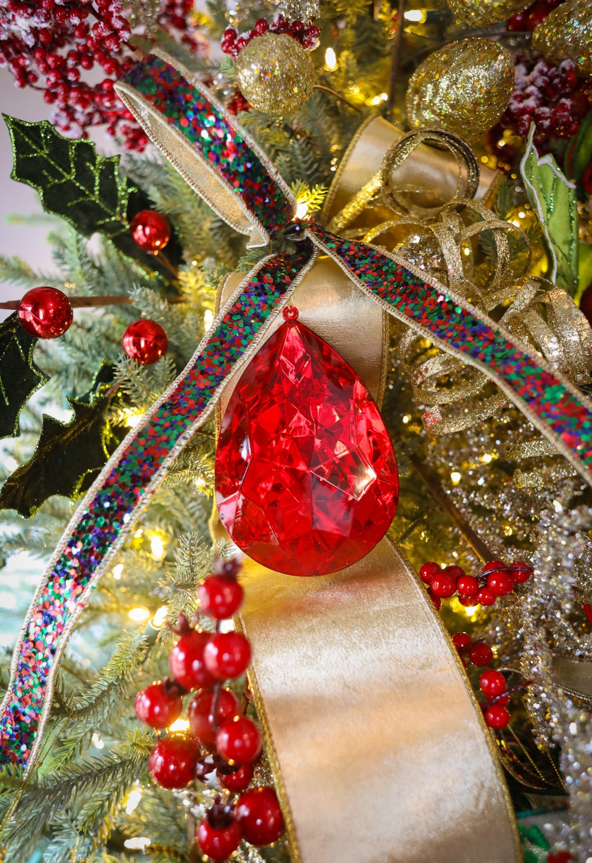 Jewel Drop Ornament - Available in Three Colors