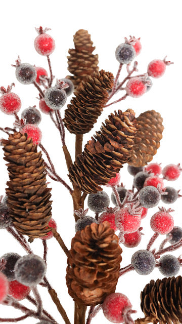 Pinecone and Beaded Multi Berry Spray