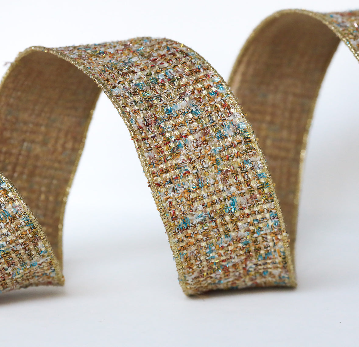 Glamorous Golden Tweed Ribbon - LIMITED STOCK