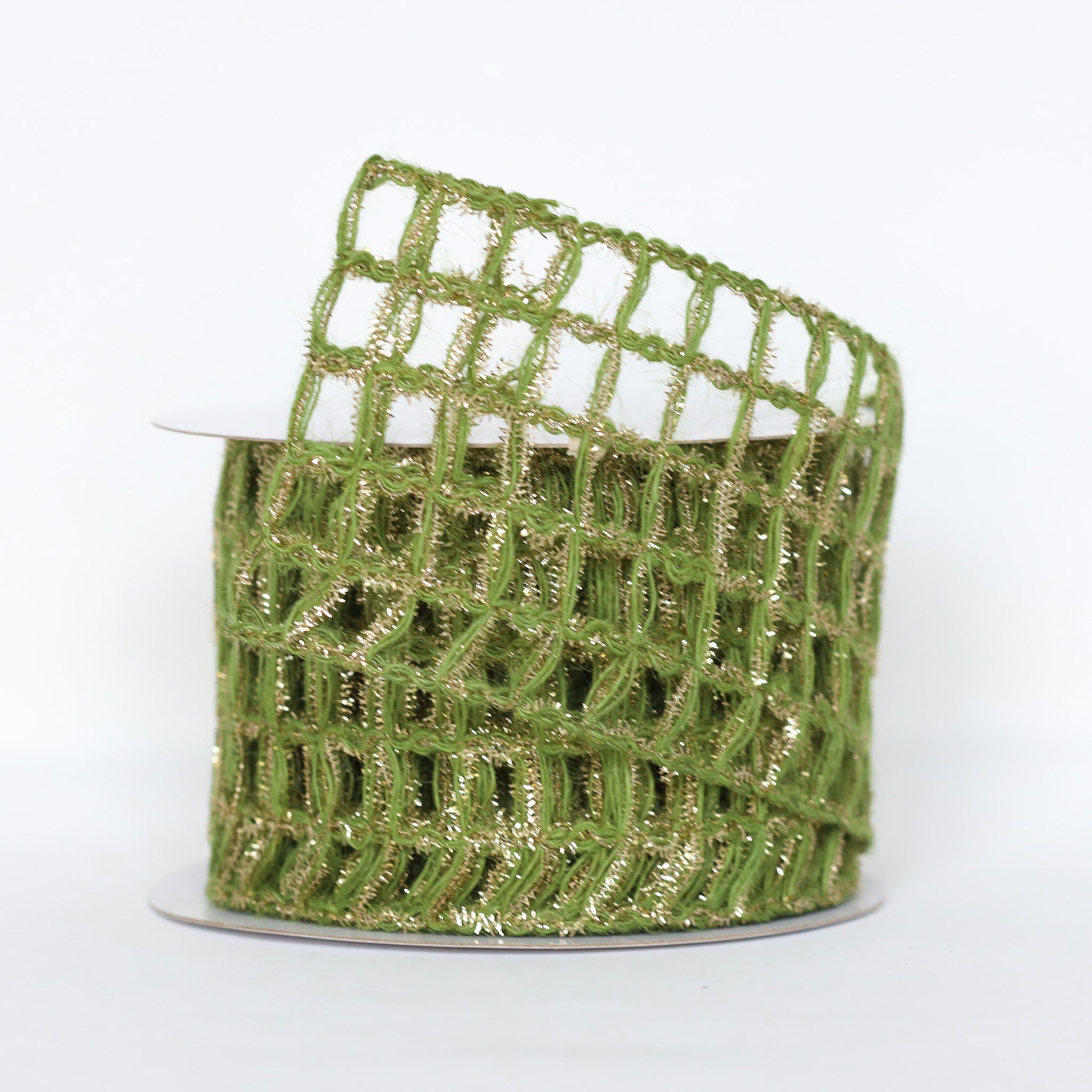Natural Glitz Forest Green Ribbon