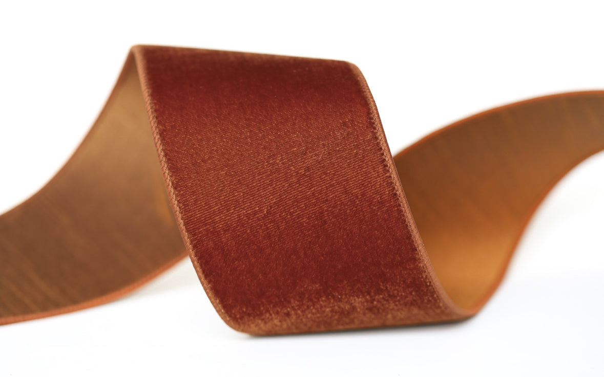 Pecan Brown Velvet Ribbon - LIMITED STOCK