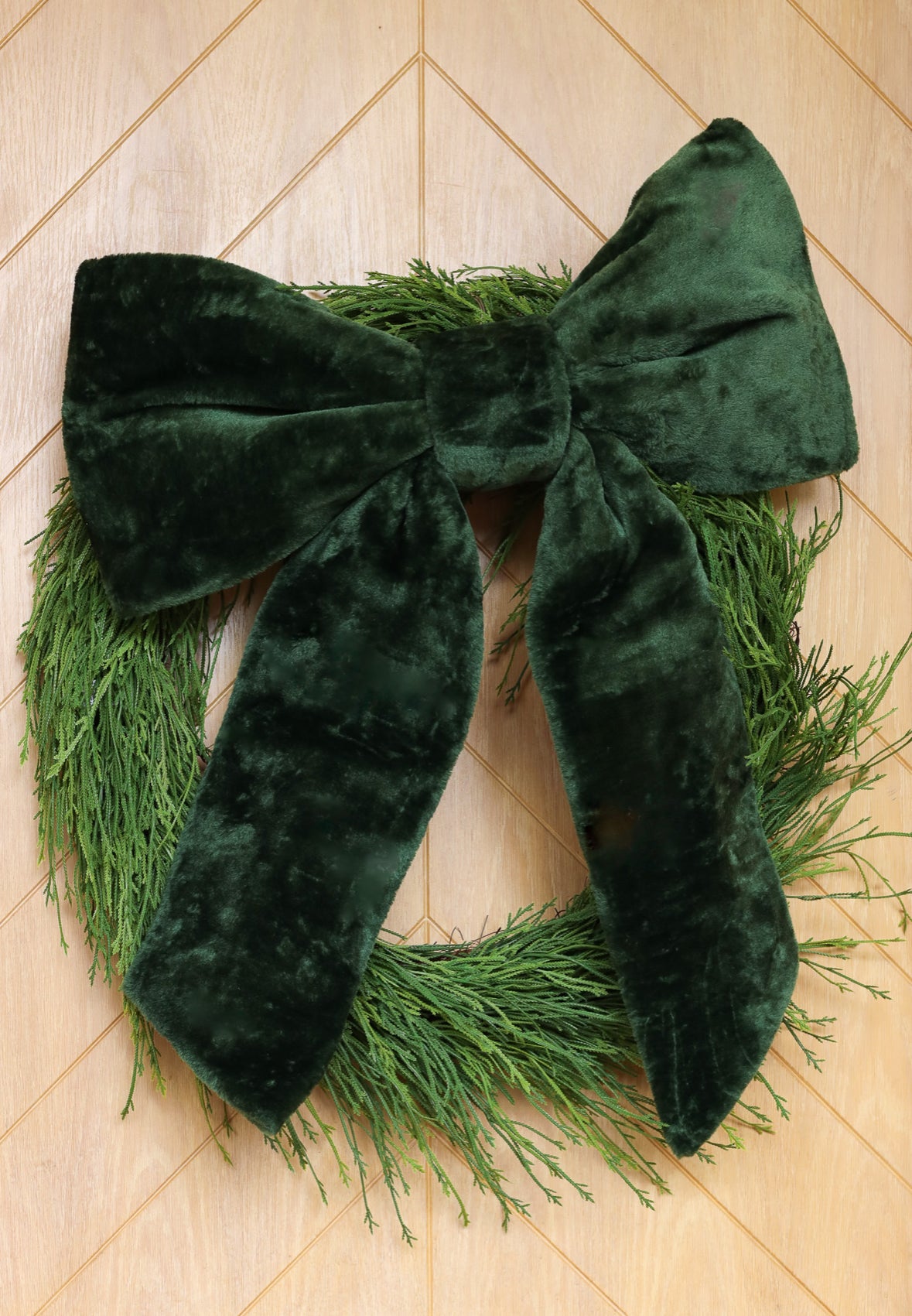 Giant Green Velvet Bow