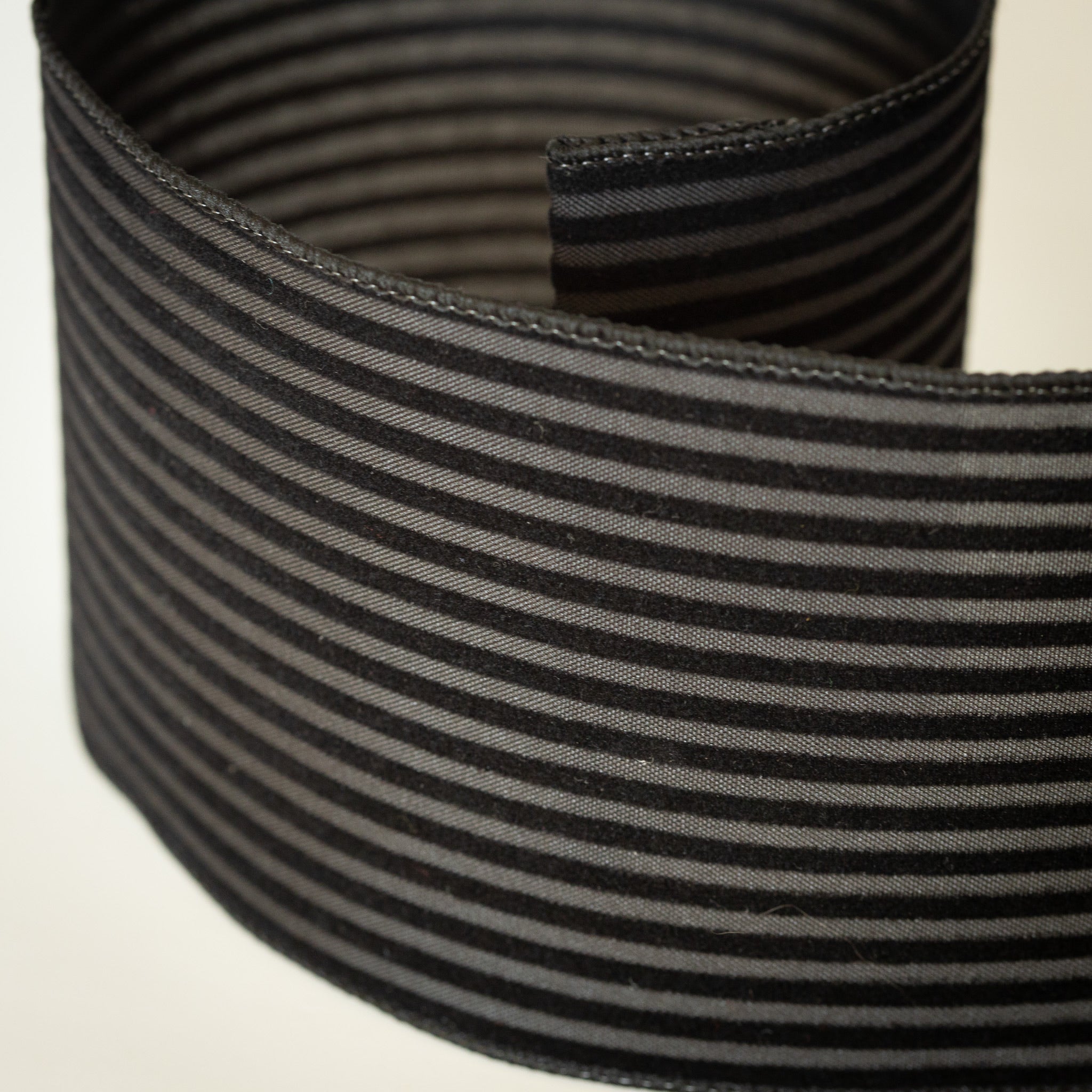 Black Charcoal Mini Stripe Ribbon