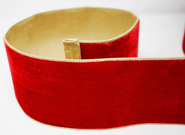 Red Velvet with Gold Back Ribbon - Available in Two Sizes