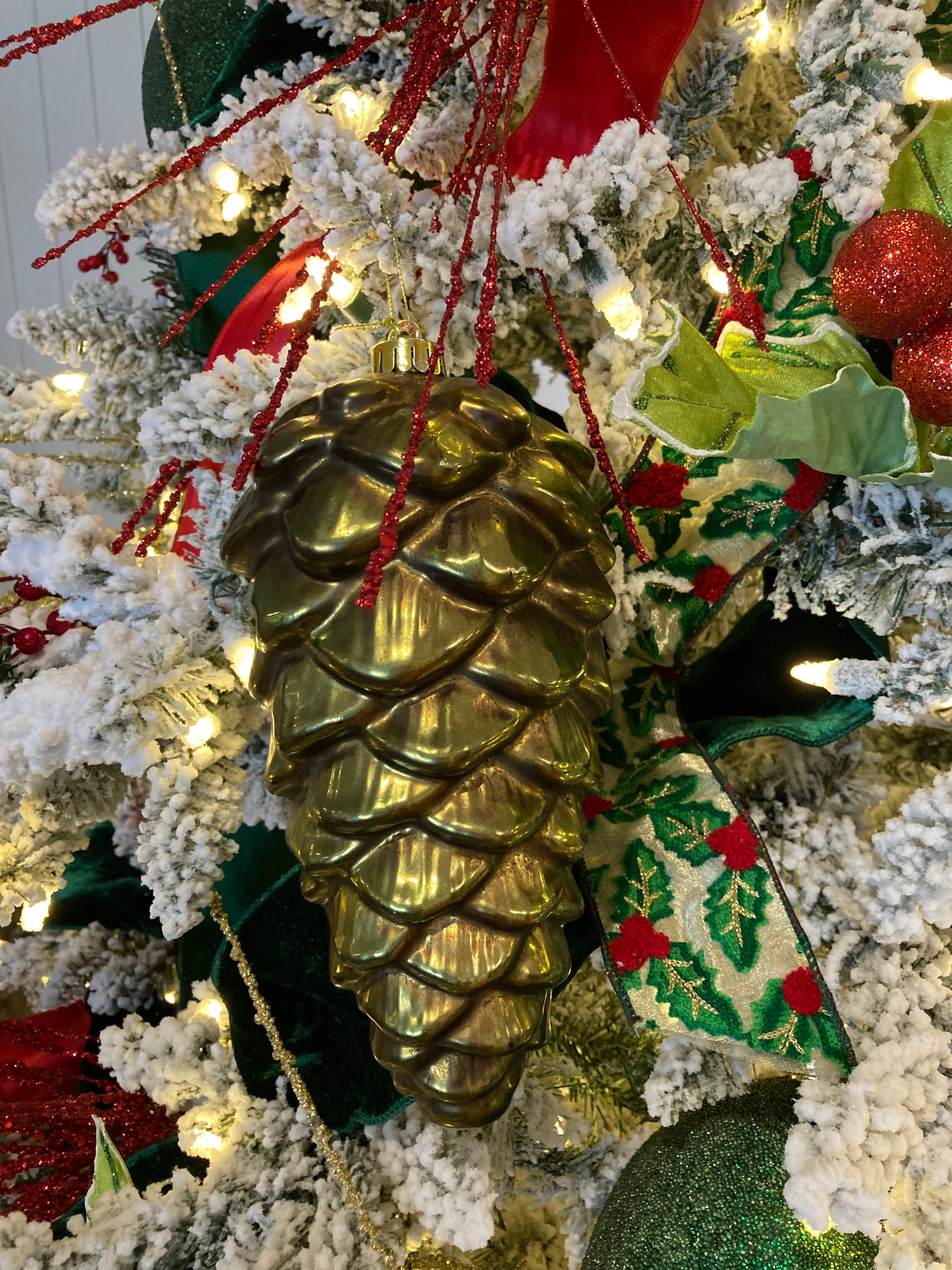 Gold Pinecone Ornament - Available in Three Colors