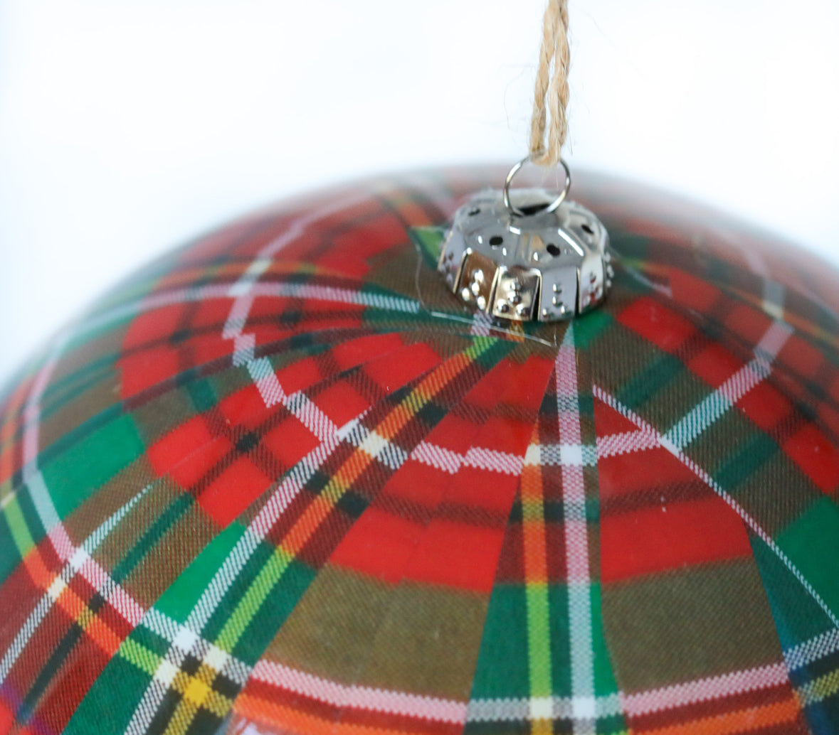 Christmas Plaid Ball Ornament