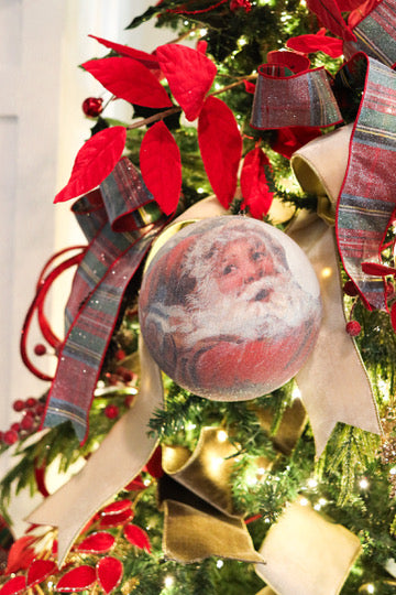 Beaded Santa Ball Ornament
