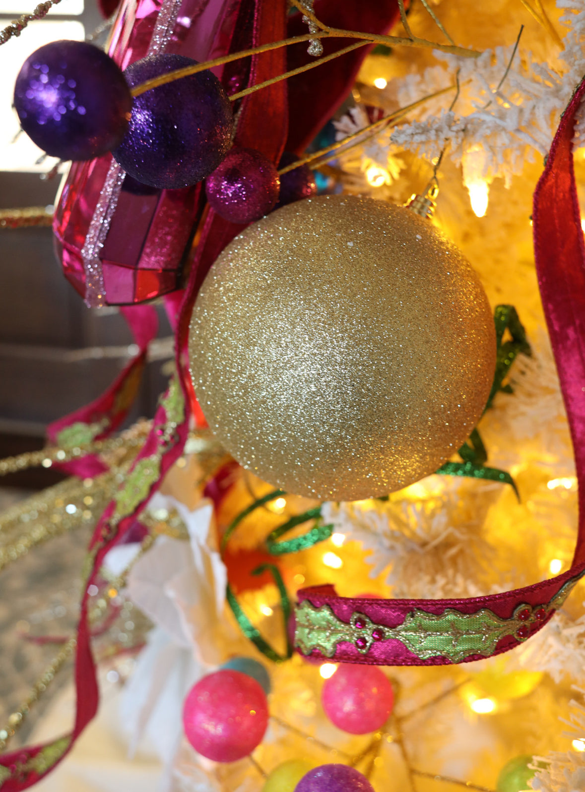 Glitter Ball Ornament - Available in Multiple Colors