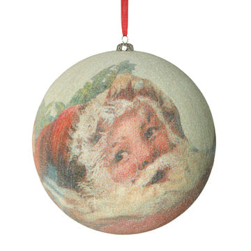 Beaded Santa Ball Ornament