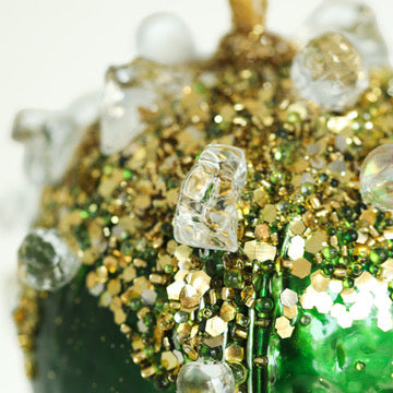 Emerald Sugar Crystal Ball Ornament