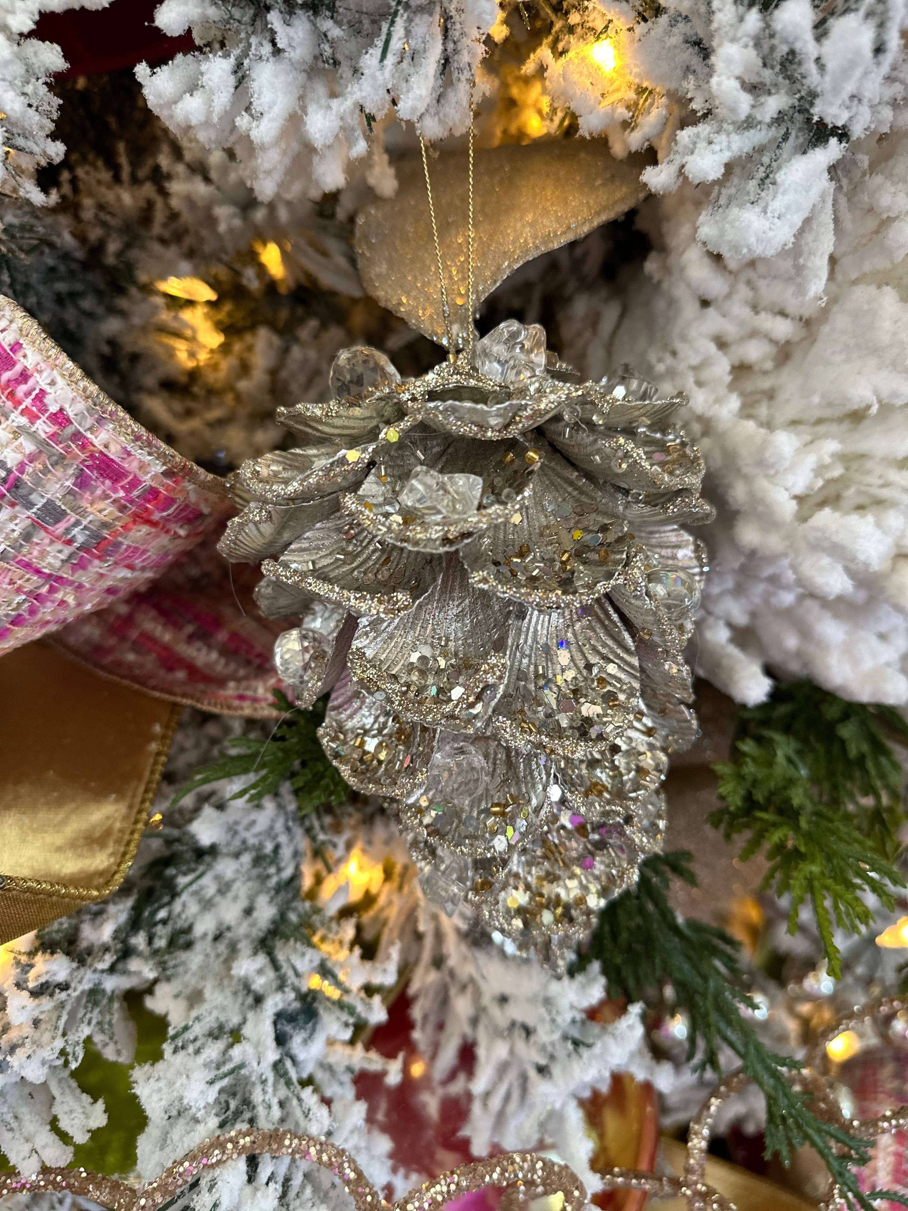 Ice Encrusted Pinecone Ornament