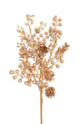 Gold Berry Pinecone Stem
