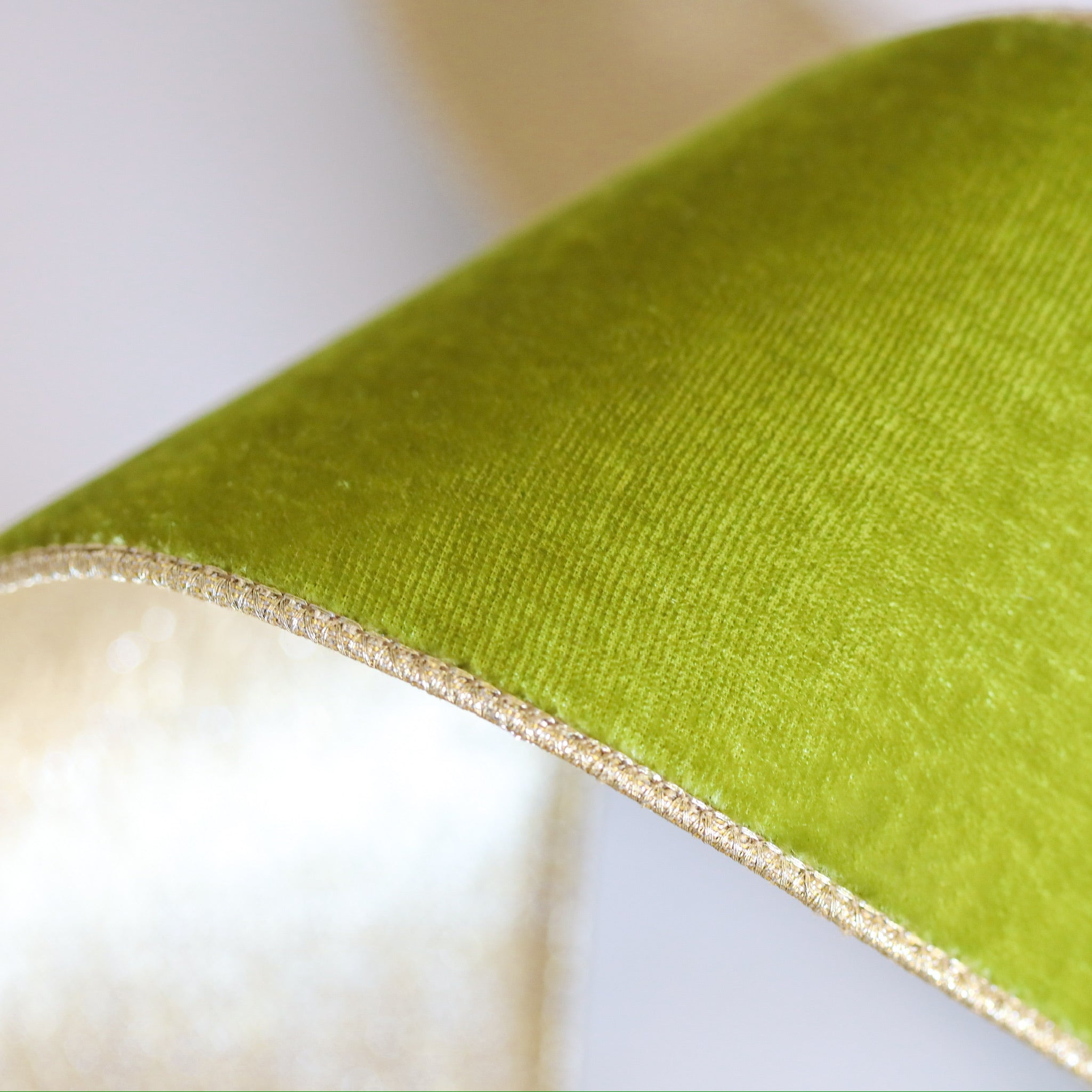 Moss Velvet with Gold Back Ribbon