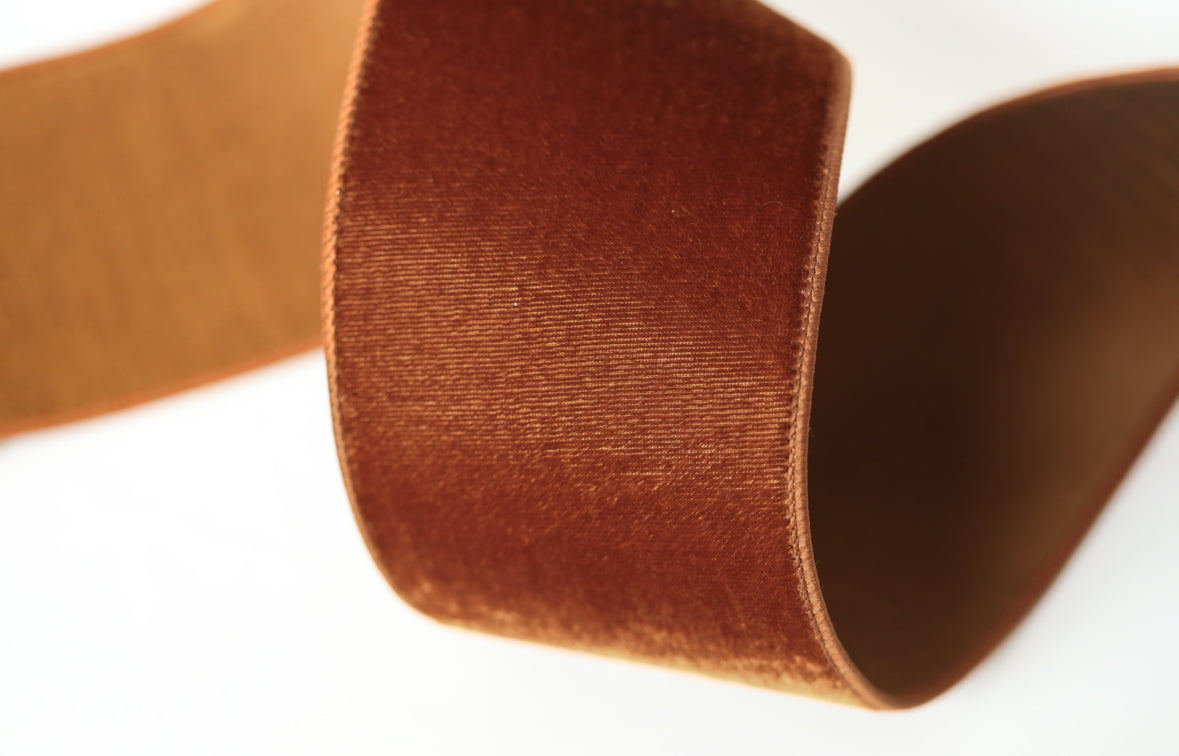 Pecan Brown Velvet Ribbon - LIMITED STOCK