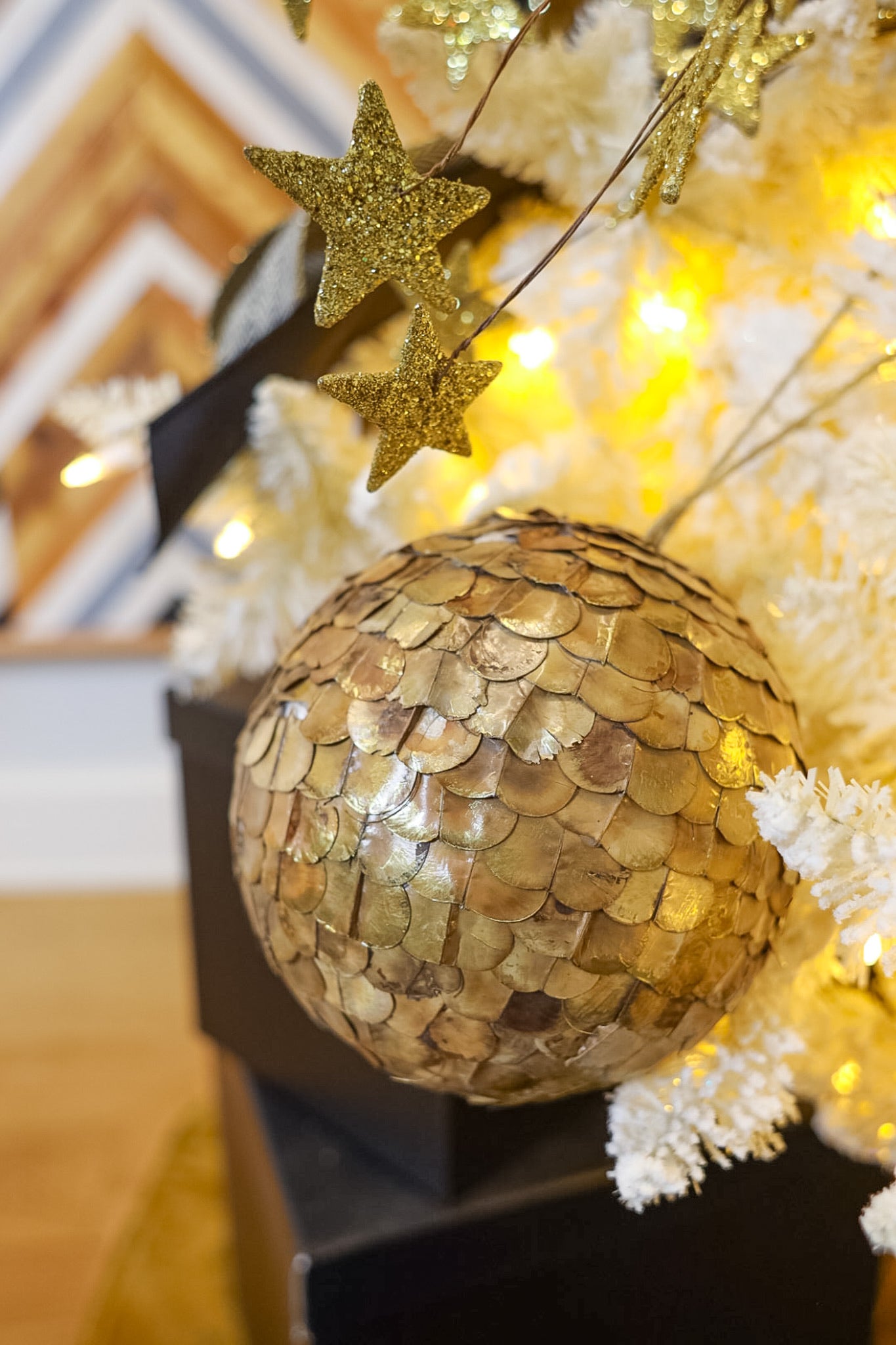 Golden Pod Ball Ornament