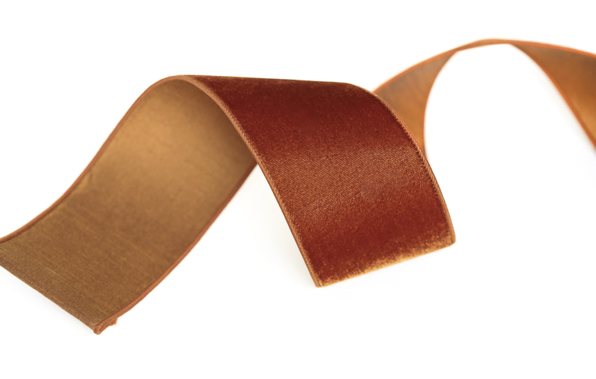 Pecan Brown Velvet Ribbon - LIMITED STOCK