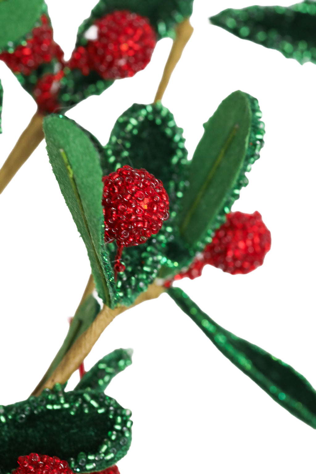 Beaded Velvet Mistletoe Branch