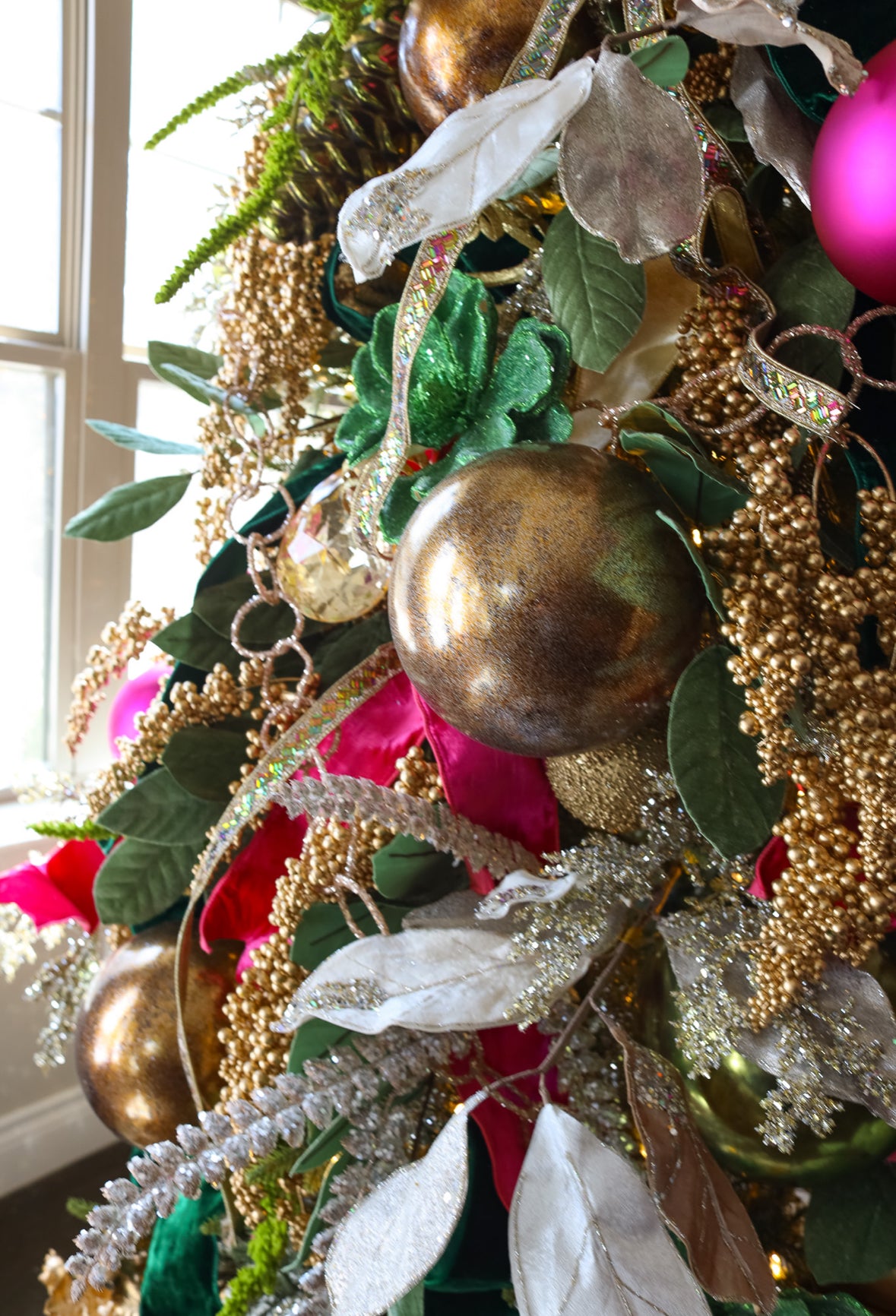 Glittered Bronze Gold Leaf Ornament - Available in Two Sizes