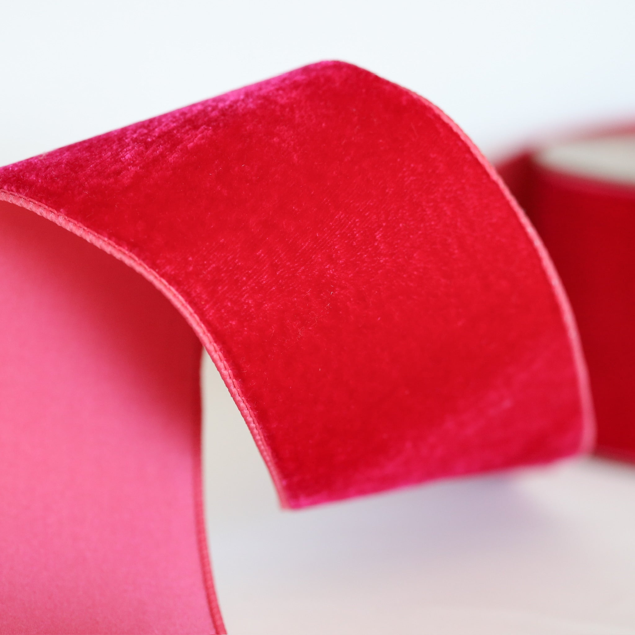 Hot Pink Velvet with Satin Back Ribbon