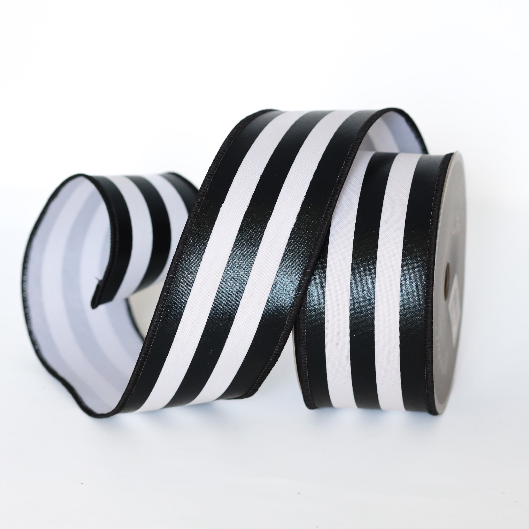 Black and White Foil Stripe Ribbon, Indoor/Outdoor - Available in Two Sizes