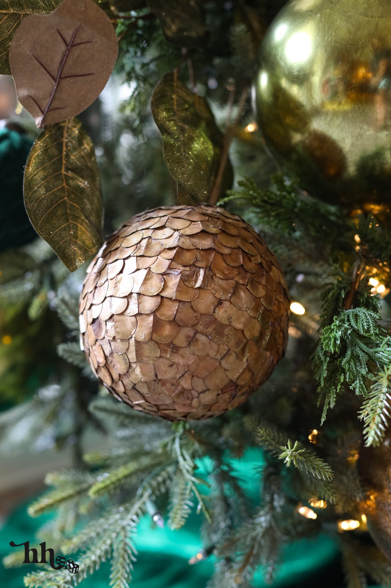 Golden Pod Ball Ornament