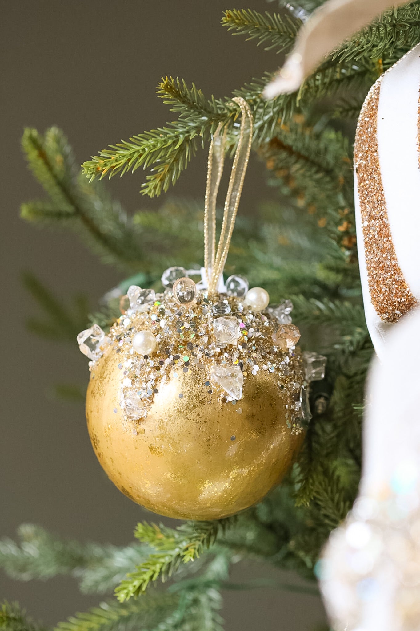 Dazzling Bejeweled Ball Ornament - Available in Two Colors