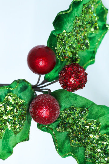 Glitter Holly Stem