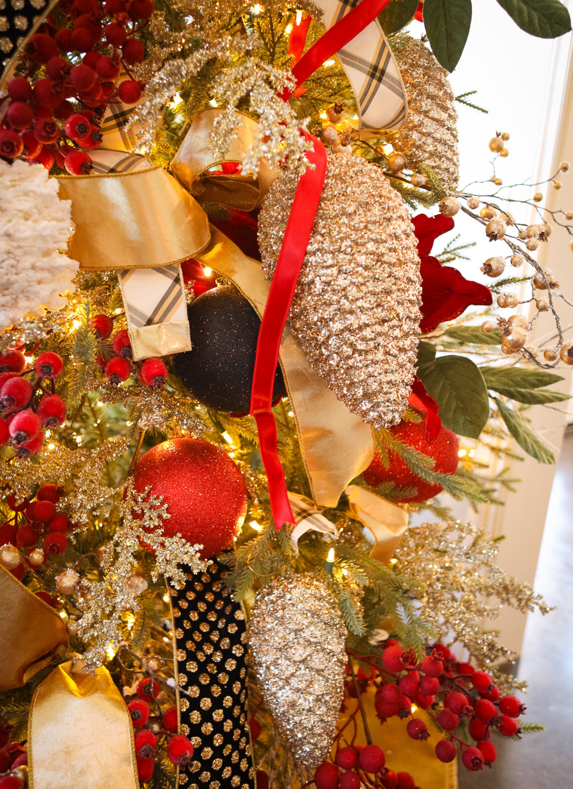 Gold Glitter Pinecone Ornament - Available in Two Sizes