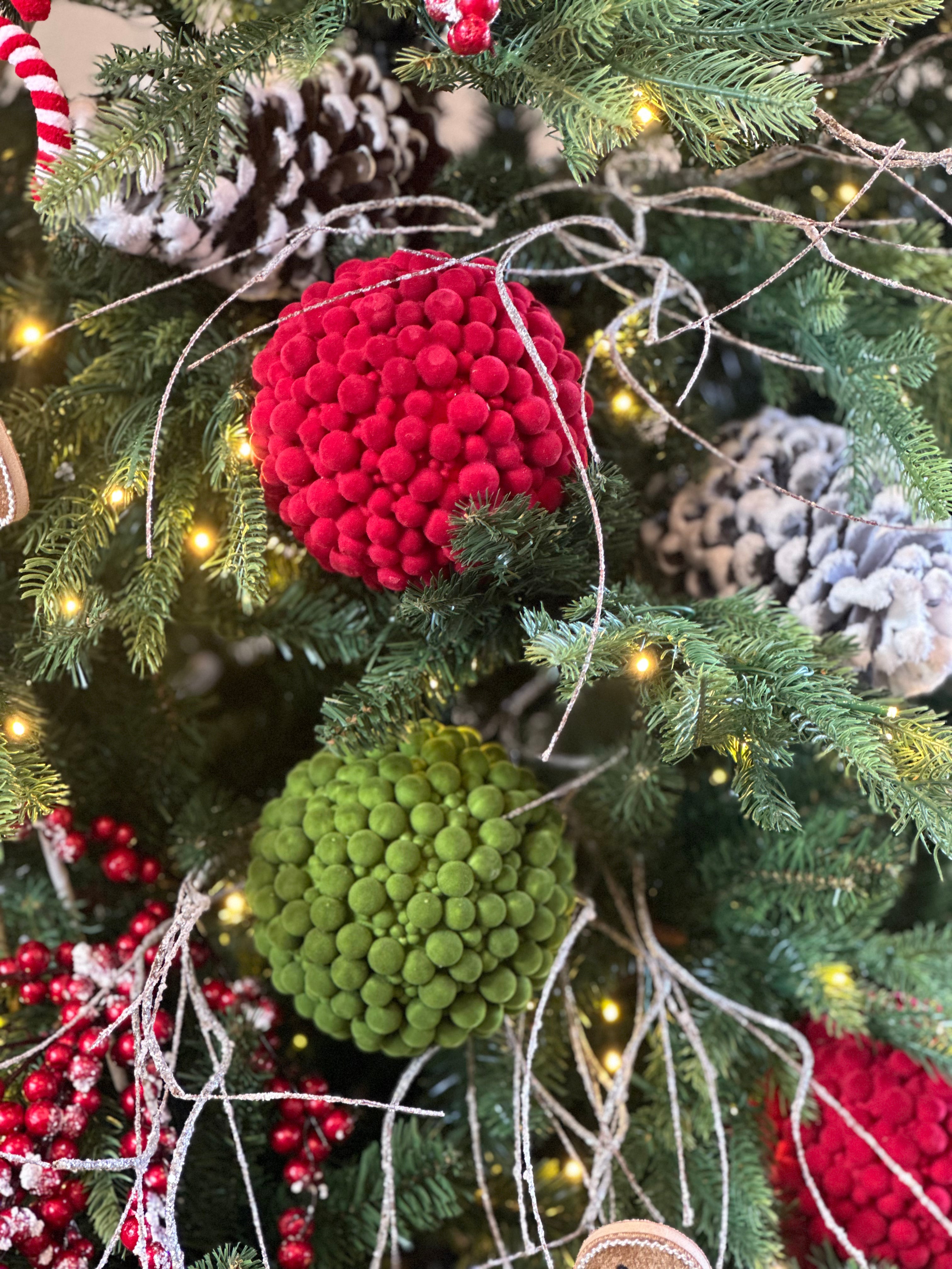 Velvet Beaded Ball Ornament - Available in Four Colors